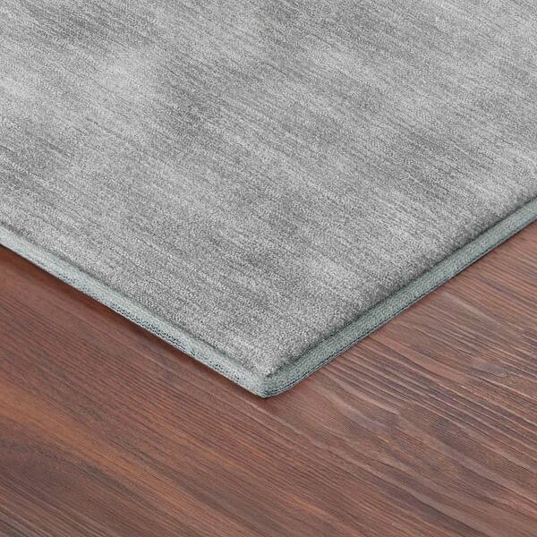 Mayfield Premium Machine Washable Abstract AMF2400 Gray 8 ft. x 8 ft. Round Rug