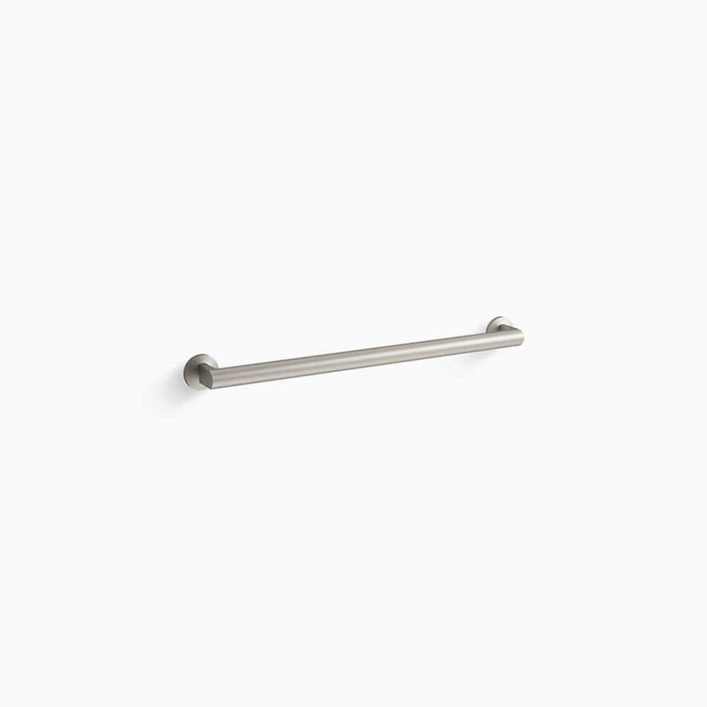 Vibrant Brushed Nickel 24" Metal Bathroom Grab Bar