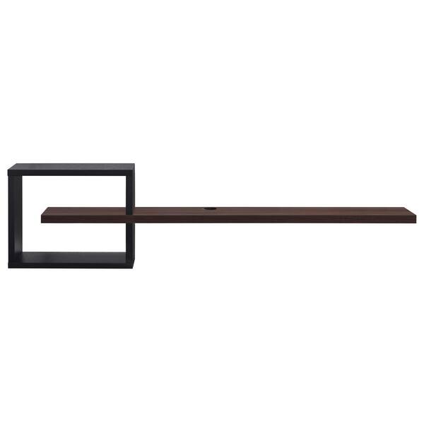 Furniture of America Mineton 60 in. Black and Dark Walnut Floating tv Stand Fits tv's up to 69 in. with Shelf