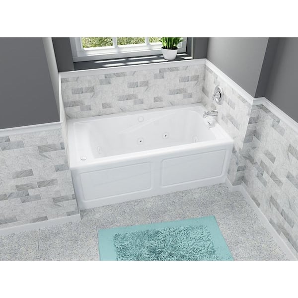 American Standard Evolution 32-in x 60-in White Acrylic Hourglass Alcove  Whirlpool Tub (Right Drain) in the Bathtubs department at