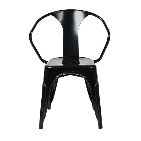 Office Star Products Patterson Black Metal Chair (Set of 2)