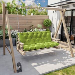 60 in. x 40 in. x 5 in. 2-3 Seater Contoured Replacement Outdoor Porch Swing Cushion with Backrest Bench Cushion Grass