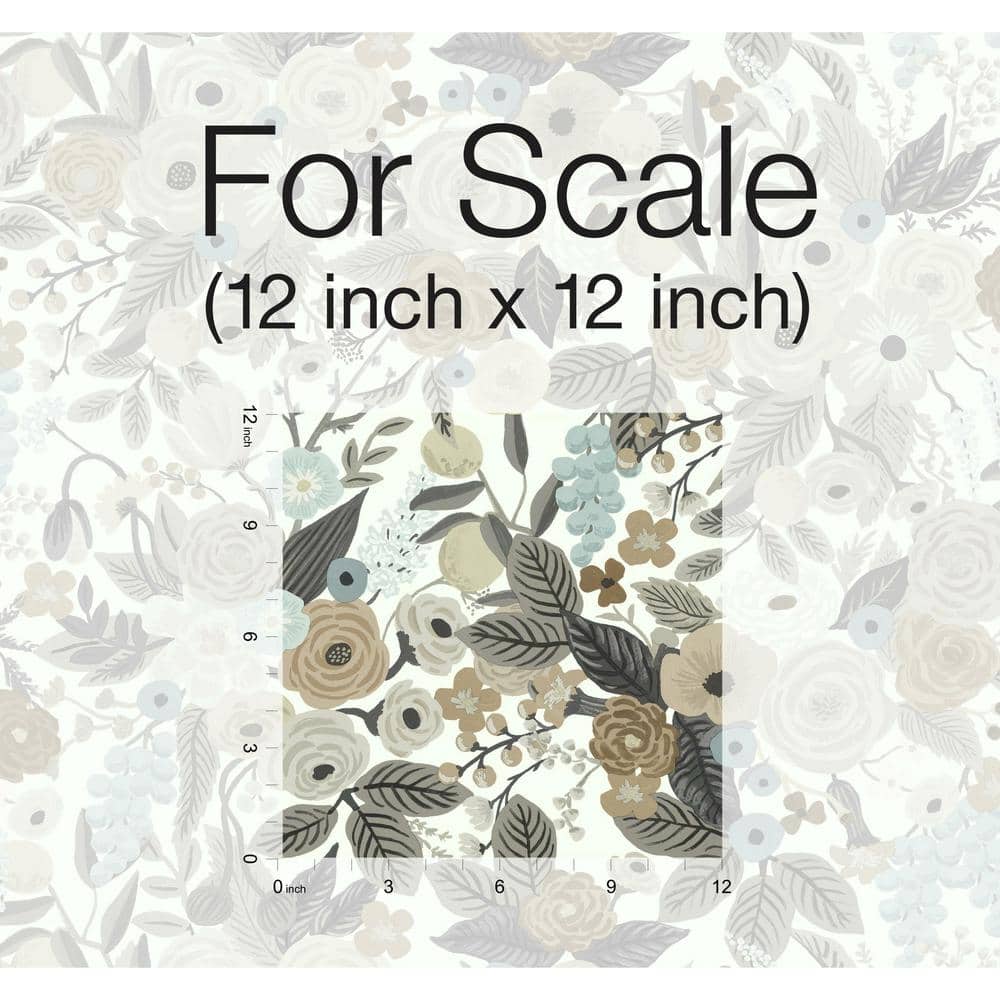 Off-White Floral Peel and Stick Wallpaper Roll