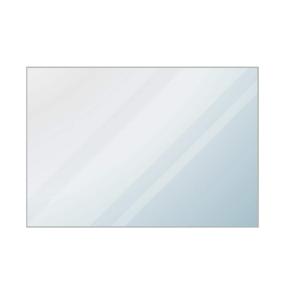 48 in. W x 30 in. H Brushed Silver Metal Framed Bevel Wall Mirrors Rectangl