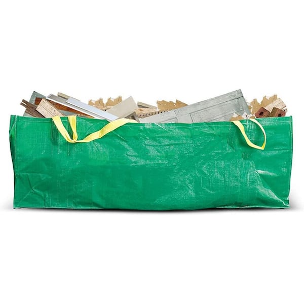 Unbranded 3CUYD Green Polyethylene Outdoor Bag Leaf Collecting Tool The Trash Can Accommodate 3300 lbs.