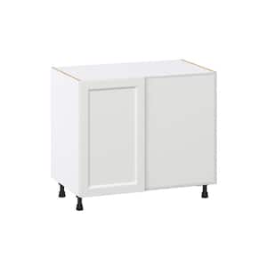 39 in. W x 34.5 in. H x 24 in. D Alton Painted White Shaker Assembled Blind Base Corner Kitchen Cabinet Right Open