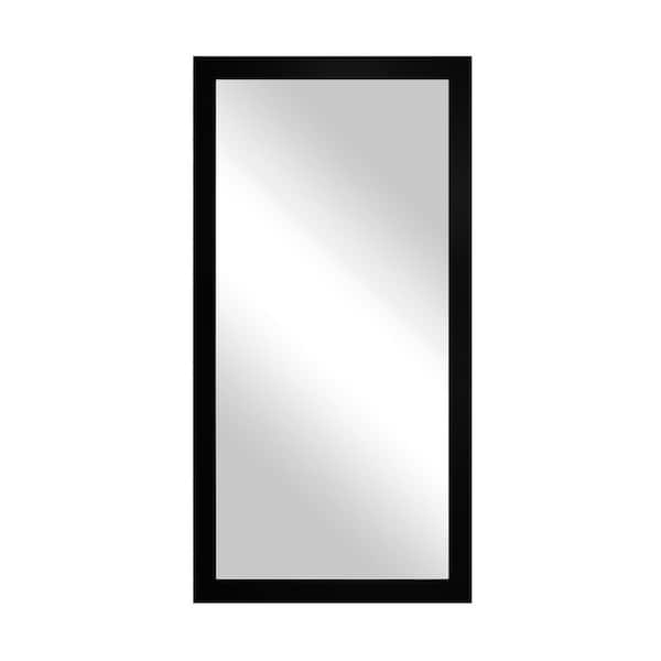 Modern Rustic (58 in. W x 33 in. H) Black MDF Wide Rectangle Mirror