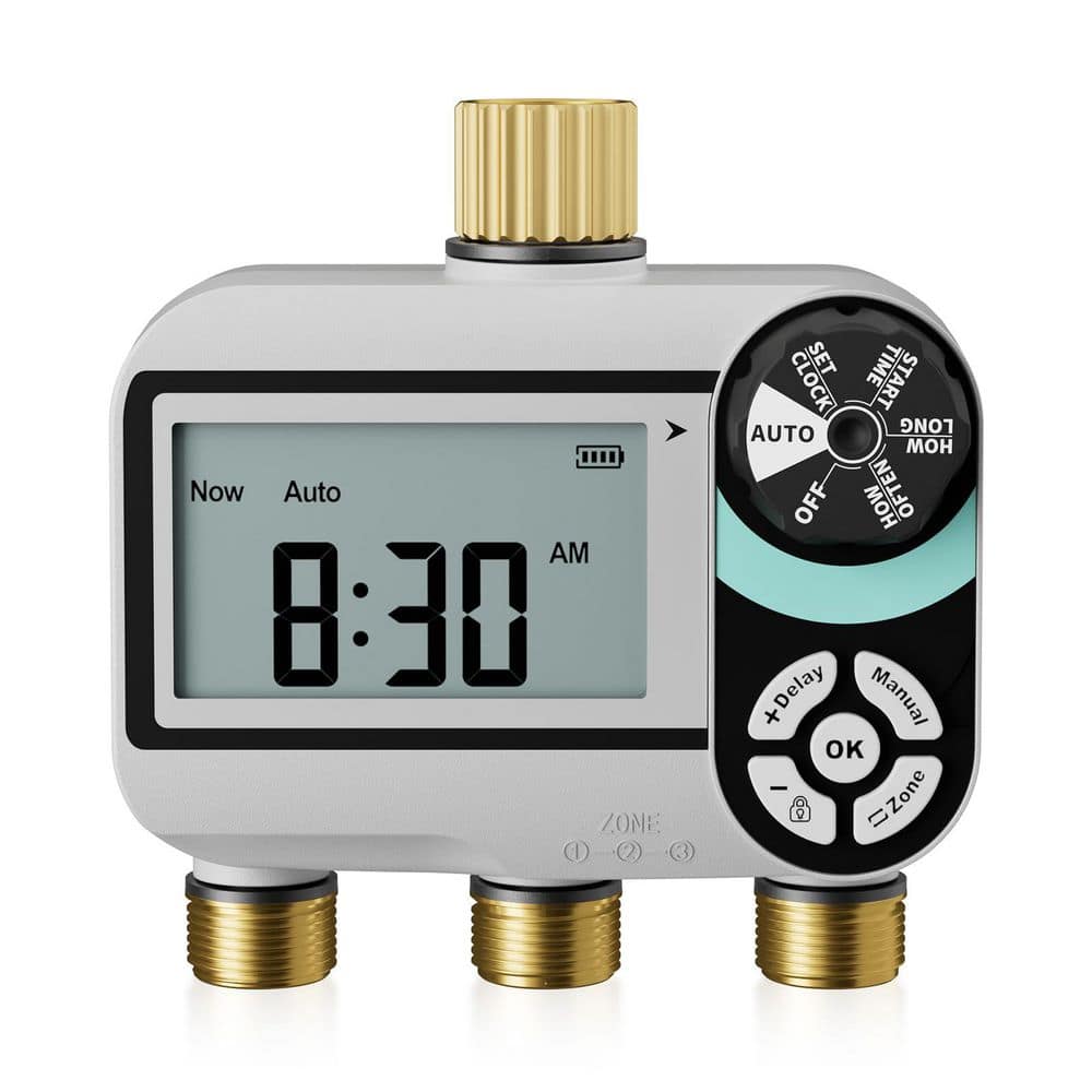 MISOPILY Digital Sprinkler Timer 3 Zone Programmable Watering ...