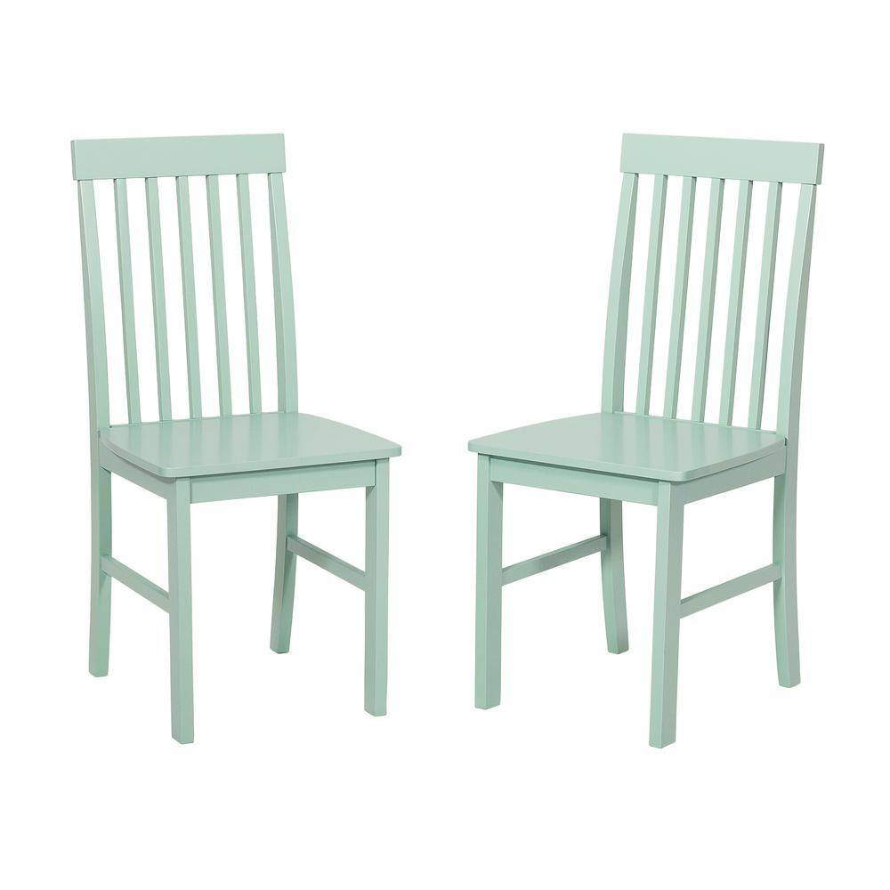 White and Sage Rubberwood 5-Piece Dining Set