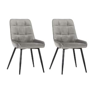 Mid-Century Modern Fabric Dining Chair (Set of 2) Grey