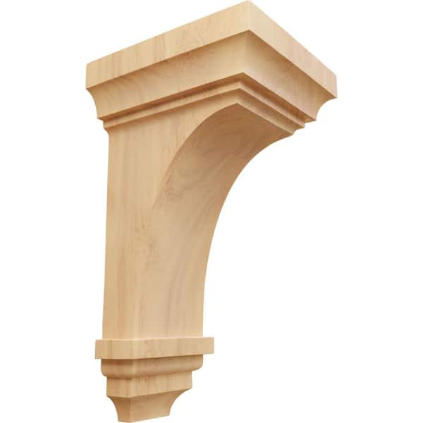 Ekena Millwork 7 in. x 14 in. x 7-3/4 in. Red Oak Jumbo Jefferson Wood Corbel