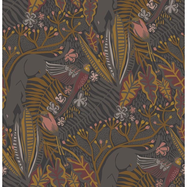 Gold Cranberry Poise Vinyl Matte Peel and Stick Wallpaper Roll