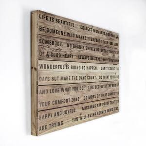 20 in. x 28 in. "Life Is Beautiful" Wooden Wall Art