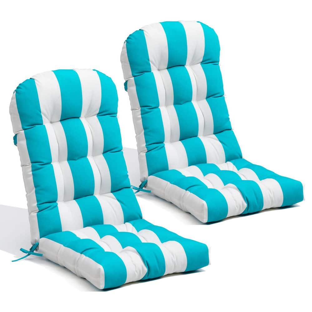 50 in. x 20 in. 2-Piece Polyester Outdoor Adirondack Chair Cushion in Blue 