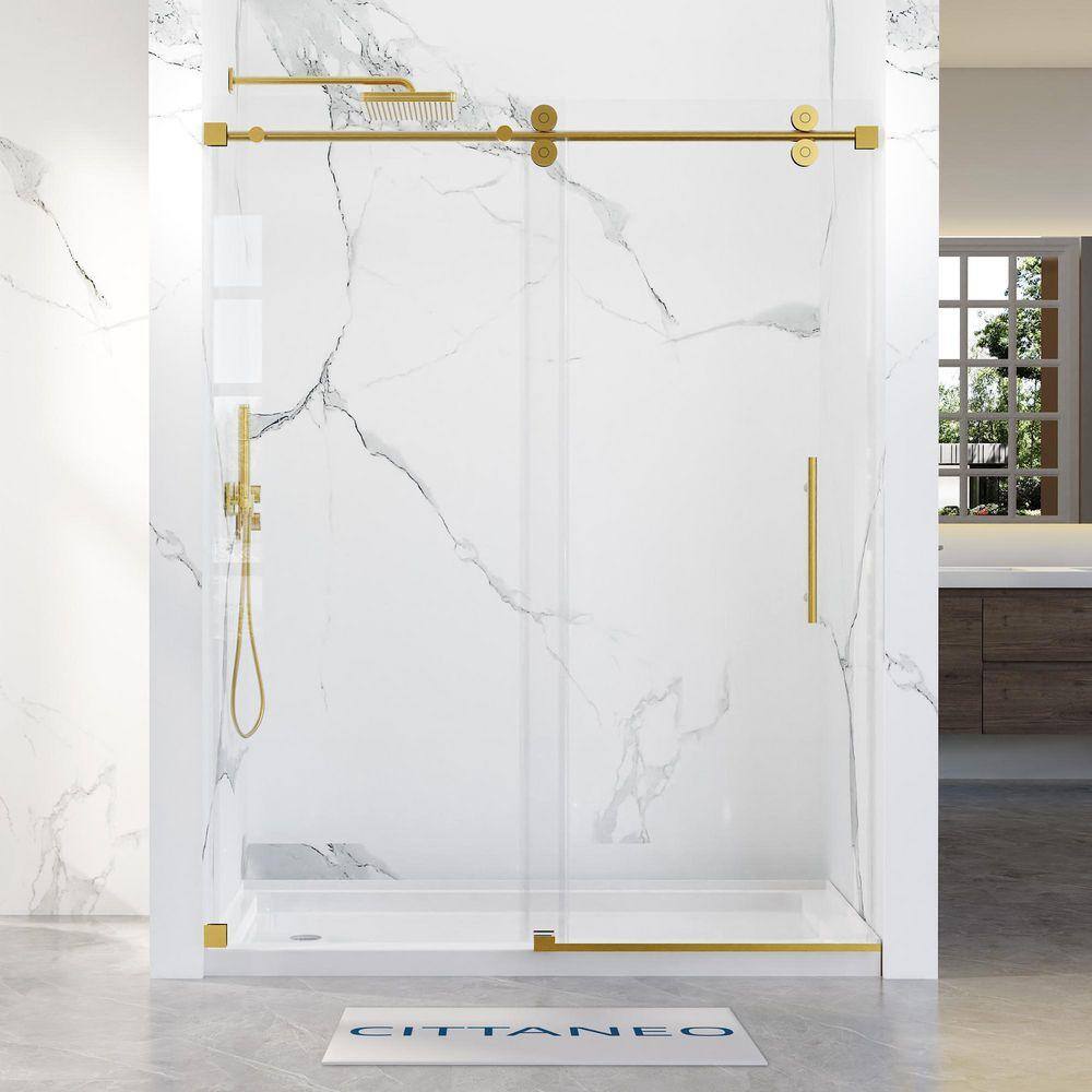 SUNNY SHOWER 32″ W X 74″ H Walk-In Shower Door – Frameless Tempered Glass 5/16″ – Chrome Support Bar – Reversible Installation