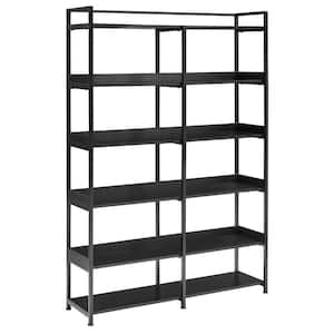 13 in. W x 47.2 in. D x 70.8 in. H Rectangular Bathroom shelf with MDF Boards Stainless Steel Frame in Black