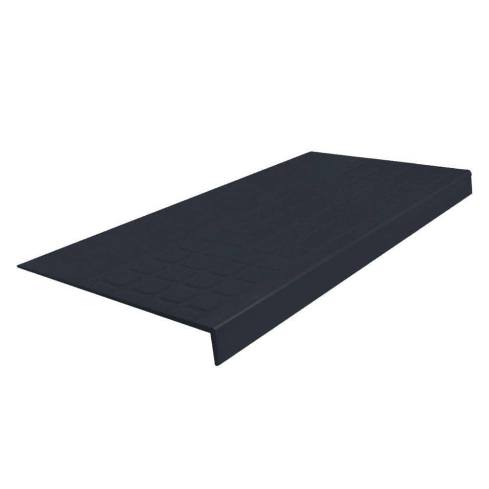 Heavy Duty Raised Design Square Profile Black 12-5/16 in. x 48 in. Rubber Square Nose Stair Tread price history on PriceWatchPro