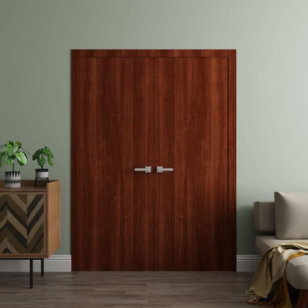 Sartodoors 3011 84 in. x 80 in. Sold Core Walnut Franko Color Wood