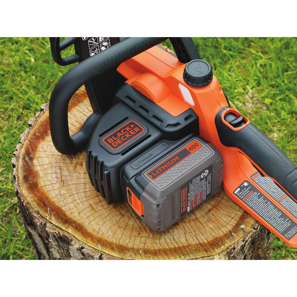 12-Inch Orange and Black Electric Chainsaw with Safety Chain
