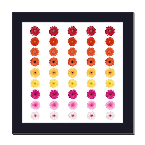 Unbranded Gallery-Grade Colorful Bouquet Black Framed Acrylic Abstract Statement Wall Art 48 in. x 48 in. .