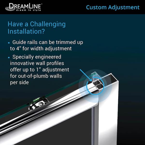 Infinity-Z 36 in. x 60 in. Semi-Frameless Sliding Shower Kit Door in Brushed Nickel with Center Drain Base and Backwalls