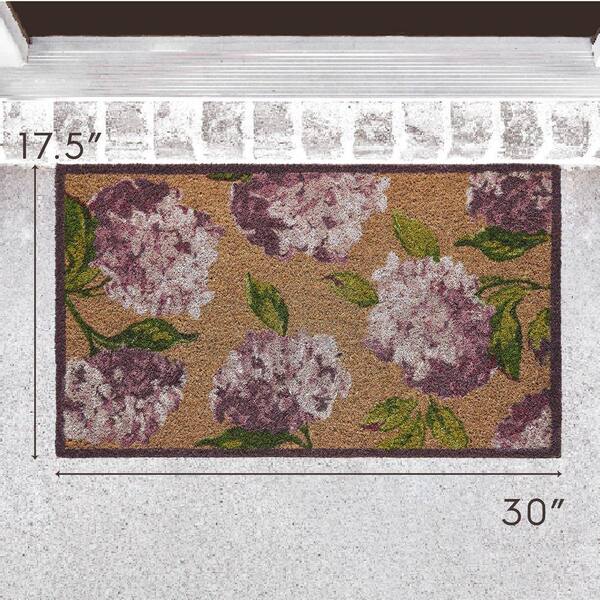 Laura Ashley Hydrangea Magenta Pink 17.5 in. x 30 in. Coir Non