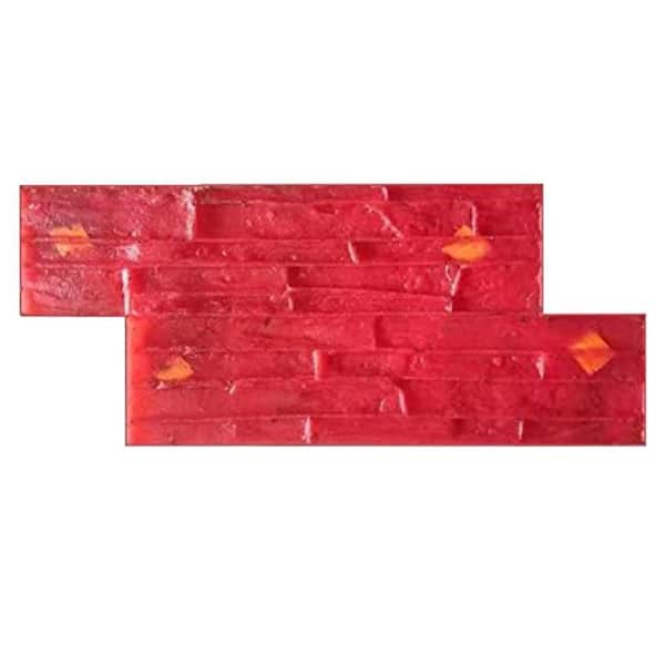 28 x 12 Concrete Stamp Mat for Seamless Stone Wall Texture Outdoor Polyurethane Skin with Handles for Easy Use