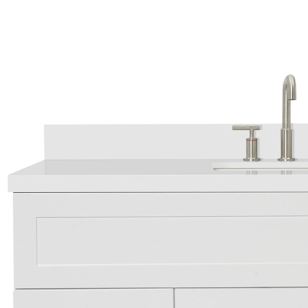 Hamlet 55" White Quartz Freestanding Single Sink Vanity
