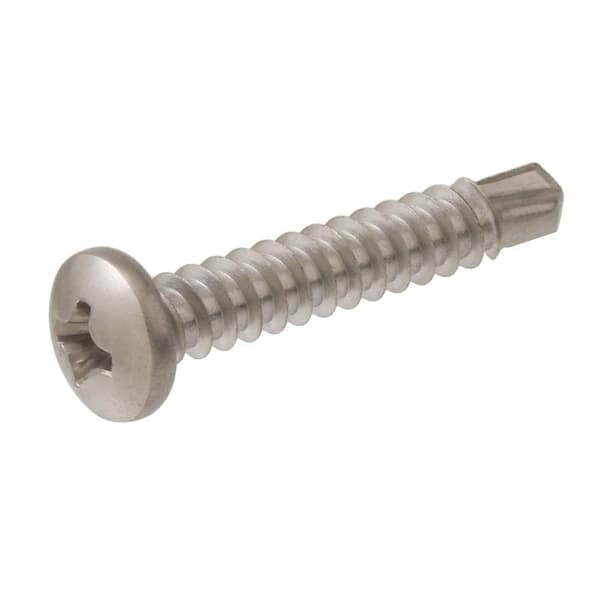 Full Thread #10 x 2-1/2 Pan Head Sheet Metal Screws Stainless Steel 18-8 Quantity 50 Pieces By Fastenere Bright Finish Phillips Drive Self-Tapping
