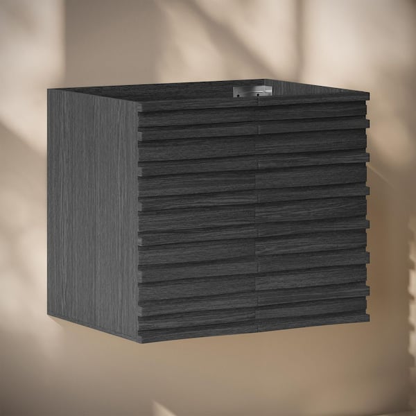 Swiss Madison Cascade 24" Wall-Mounted Bath Vanity Cabinet without Top in Black Oak