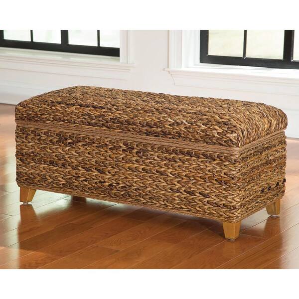 Coaster Laughton Amber Hand-Woven Banana Leaf Dining Bench 41.25 in. W