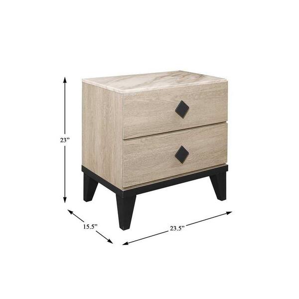 black and cream nightstand