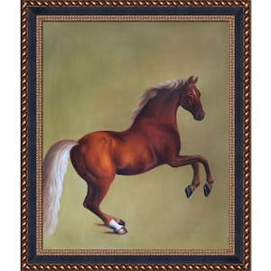 Whistlejacket by George Stubbs Verona Black and Gold Braid Framed Animal Oil Painting Art Print 24.75 in. x 28.75 in.