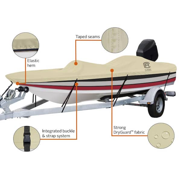 Classic Accessories Dryguard Waterproof 14 Ft To 16 Ft Runabout Boat Cover 20 084 092401 00 The Home Depot