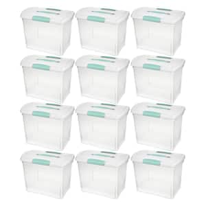 10 GA Large Nesting ShowOffs Portable Clear File Storage Box with Latches (12 Pack)