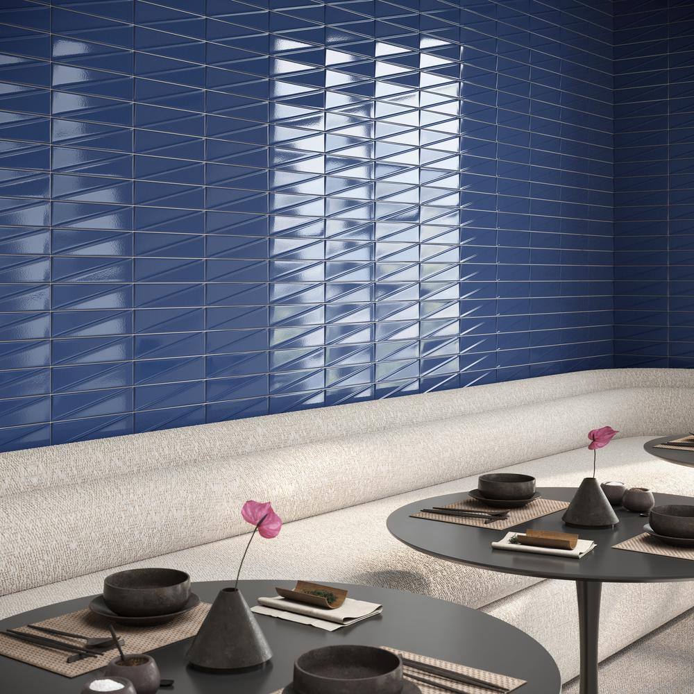 Azure Blue Glossy Ceramic 3x12 Subway Wall Tile