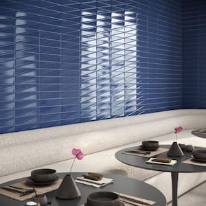 Rhythm Azure Blue 2.99 in. x 12 in. Glossy Ceramic Subway Wall Tile (4.99 sq. ft./Case)