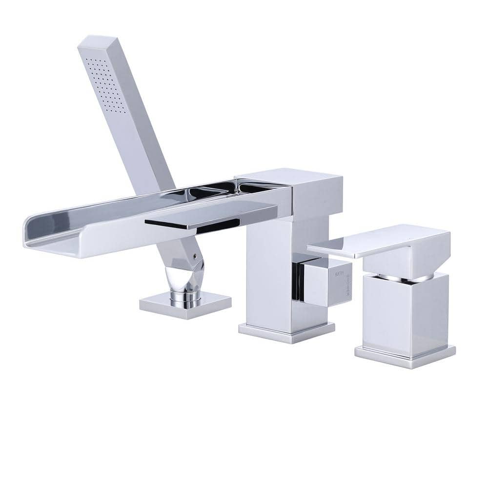 Single-Handle Tub Deck Mount Roman Tub Faucet with Hand Shower in Chrome price history on PriceWatchPro