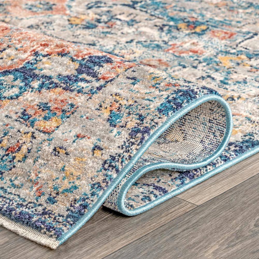 Sawyer Multicolor Vintage Transitional Synthetic Runner Rug