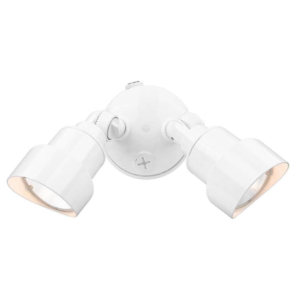 Gloss White Dual Head LED Security Floodlight