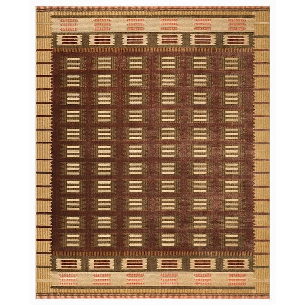 Nordic Rust 8 ft. x 10 ft. Linear Contemporary Area Rug