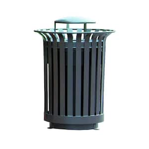 36 Gal. Lexington Trash Receptacle with Rain Bonnet Lid and Liner Outdoor Trash Can
