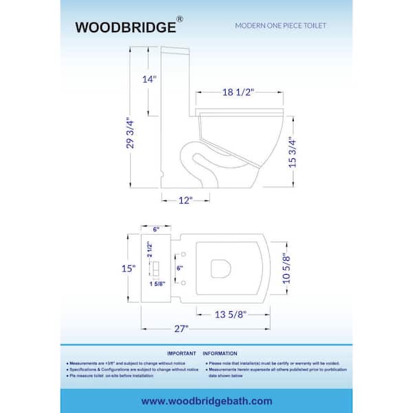 Modern 1-Piece 1.28 GPF High Efficiency Dual Flush Square Elongated All-In One Toilet in White Seat Included