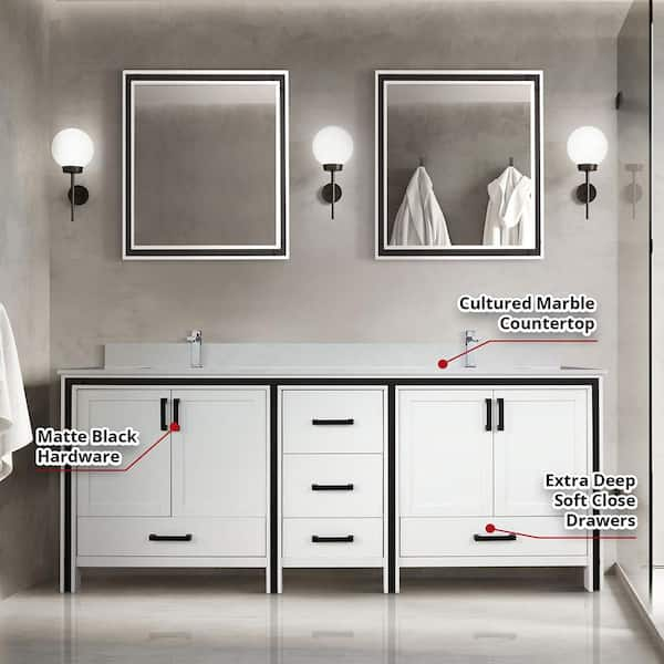 Ziva 48 in. W x 22 in. D Rustic Barnwood Double Bath Vanity without Top and  34 in Mirror