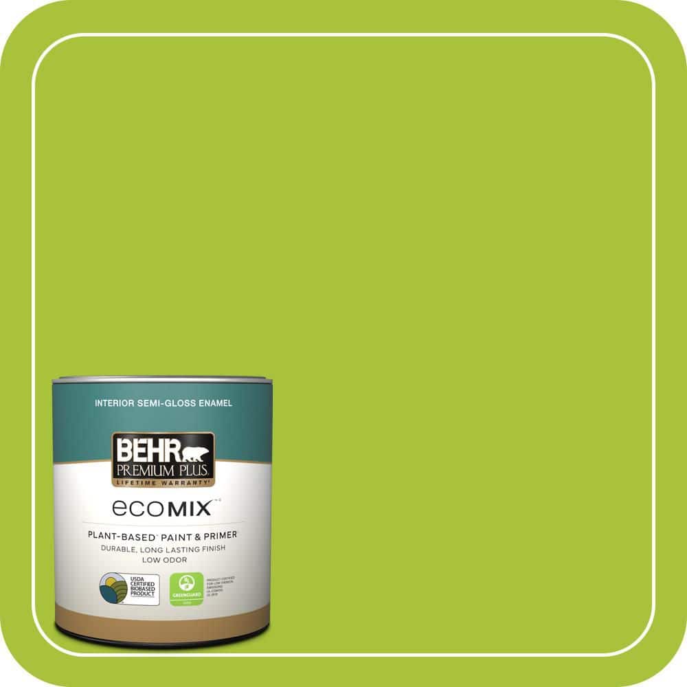 1 qt. #S-G-410 Green Crush Semi-Gloss Enamel EcoMix Plant-Based Interior Paint & Primer price history on PriceWatchPro