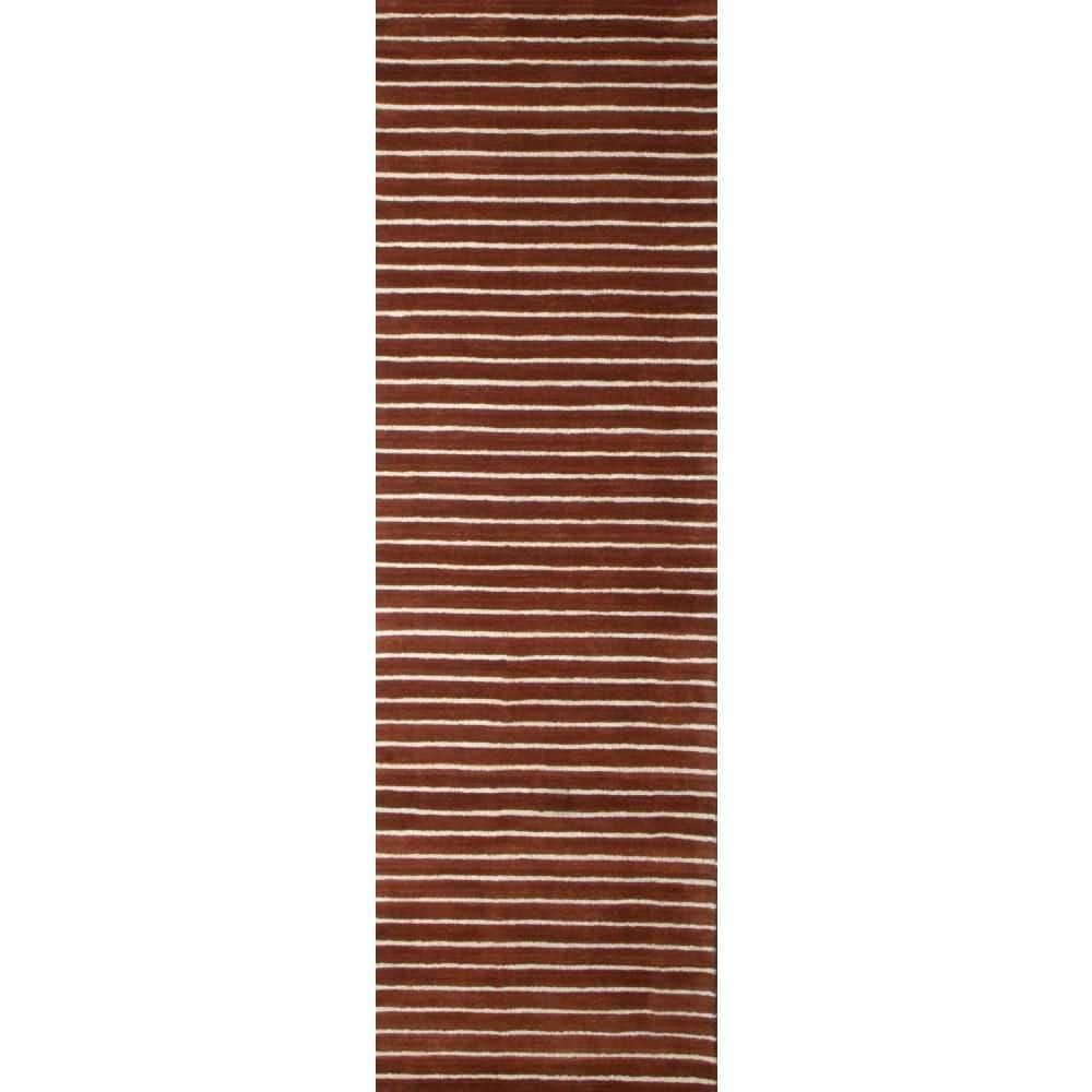 Contempo Henna 3 ft. x 8 ft. (2 ft. 6 in. x 8 ft.) Striped Contemporary Run
