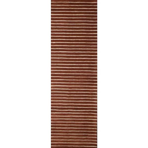 Contempo Henna 3 ft. x 8 ft. (2 ft. 6 in. x 8 ft.) Striped Contemporary Runner Rug