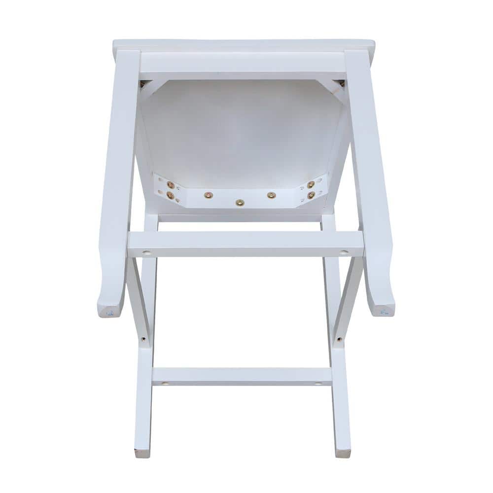 Seaside White Solid Wood Counter Height Stool