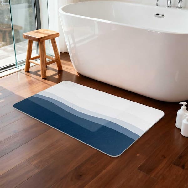 15.35 in. x 23.62 in. Stone Bath Mat Diatomite Stone Mats for Bathroom Super Absorbent Bathroom Floor Mat, Easy to Clean