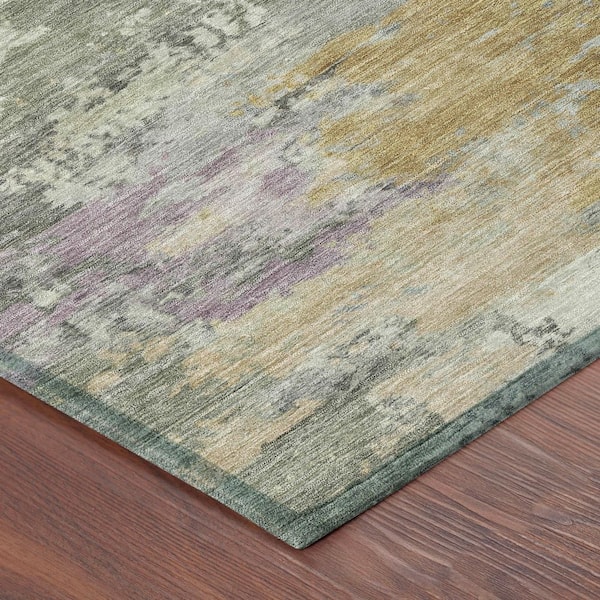 Chantille Machine Washable Indoor/Outdoor Abstract ACN2812 Sage 2 ft. x 3 ft. Accent Rug